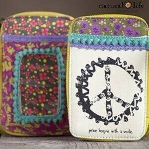 Wristlet boho festival natural life wallet NWT whimsical patchwork art deco